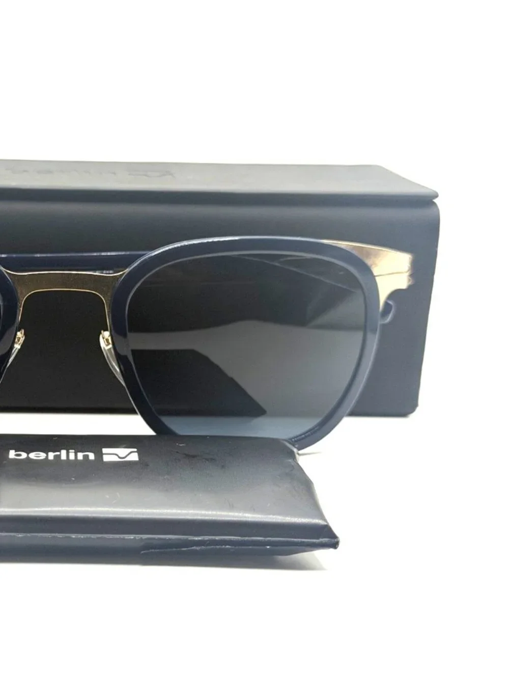 NEW IC! BERLIN RUMMELSBURG ROSE GOLD/BLUE UNISEX SUNGLASSES 50MM 23 145